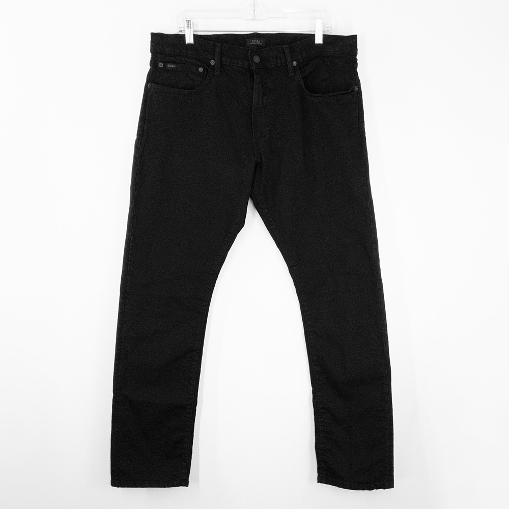 Polo Ralph Lauren Men's 36x34 Varick Slim‎ Straight Black Jeans Stretch Cotton